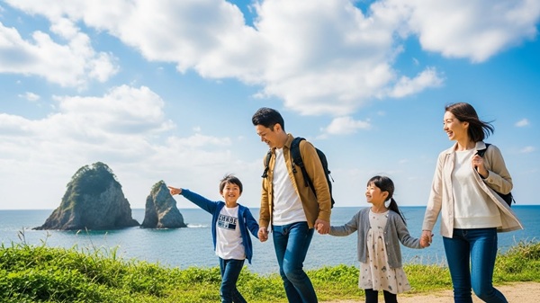 伊賀で観光モデルコースを巡る家族