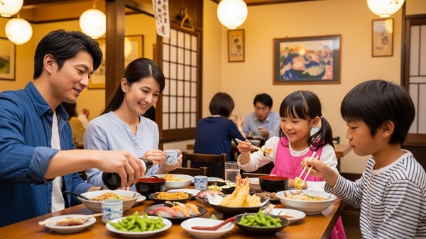 ヴィソンで子連れの夜ご飯を楽しむ家族