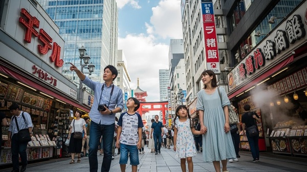 三重の新しい観光スポットを巡る家族