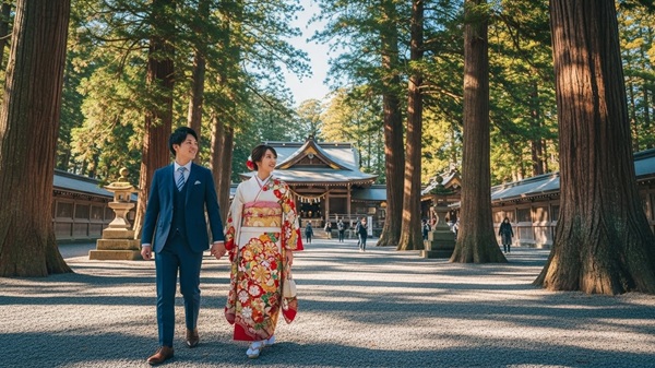 伊勢神宮の1泊2日モデルコースを巡るカップル