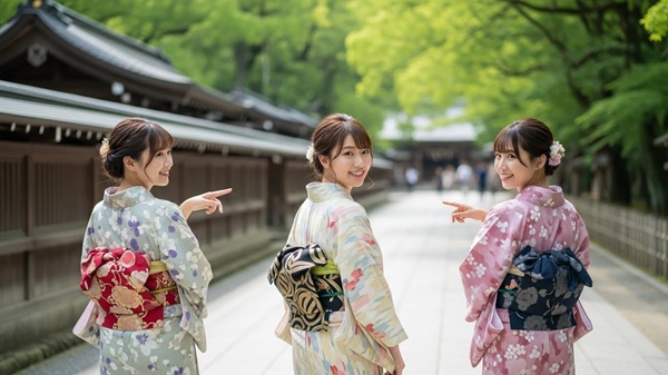 伊勢志摩観光のモデルコースを巡る女性