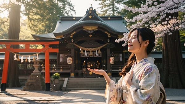 伊勢神宮で願いが叶うサインを感じる女性