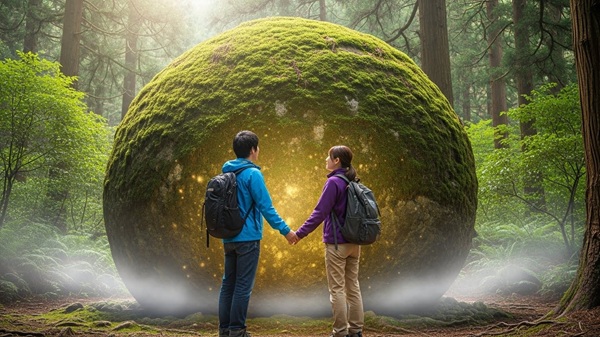 夫婦岩の縁結びのご利益を授かる男女