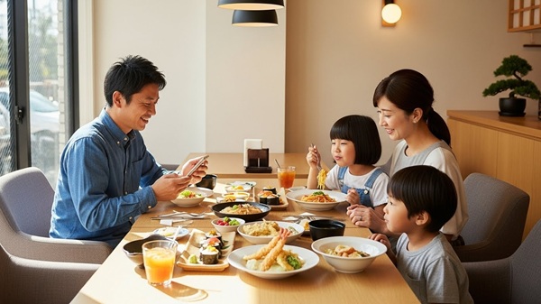 三重のコスパ最強ランチを食べる家族