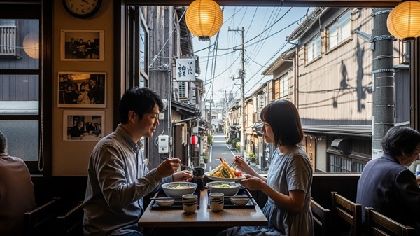 松阪の隠れ家ランチを楽しむ男女