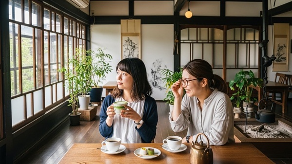 松阪市の隠れ家カフェでくつろぐ女性