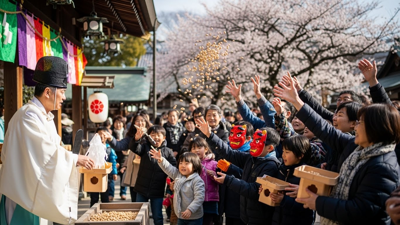 厄除け祈願と豆まきで福を呼び込む三重の節分神社の様子