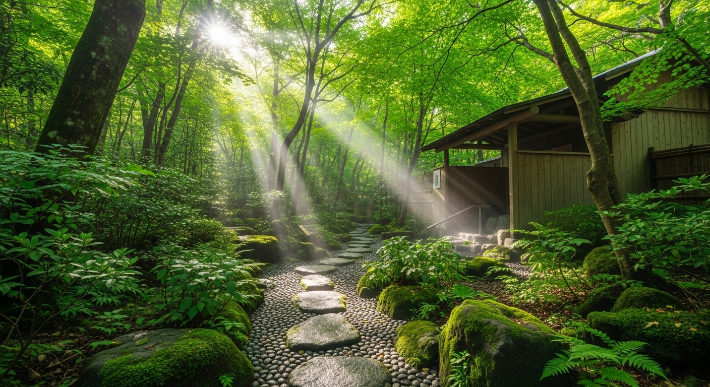 神聖な森の光に包まれ心身を整える、三重県の癒し旅のイメージ画像