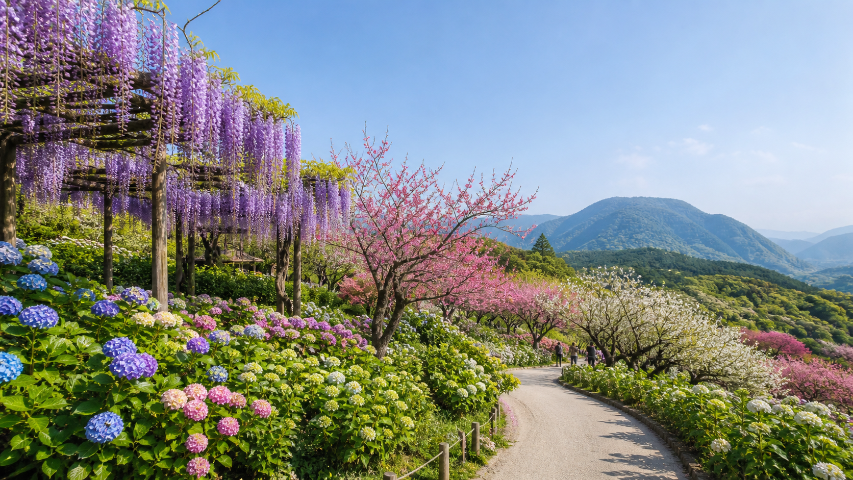 かざはやの里の花畑と混雑しやすい見頃シーズンの様子